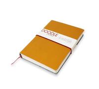 Artway Indigo Doodle - Diario/Libro de Notas de Cuero Amarillo Mostaza - 175mm x 125mm - 164 Caras/82 Páginas de Papel de Cartulina de 150gsm