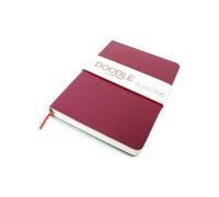 Artway Indigo Doodle - Diario/Libro de Notas de Cuero Rojo Ciruela - 175mm x 125mm - 164 Caras/82 Páginas de Papel de Cartulina de 150gsm