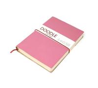 Artway Indigo Doodle - Diario/Libro de Notas de Cuero Rosa Caramelo - 175mm x 125mm - 164 Caras/82 Páginas de Papel de Cartulina de 150gsm