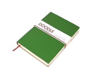 Artway Indigo Doodle - Diario/Libro de Notas de Cuero Verde Aguacate - 175mm x 125mm - 164 Caras/82 Páginas de Papel de Cartulina de 150gsm