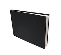 Artway Studio - Cuaderno de dibujo A4 encuadernado en cartón - Apaisado - 92 Caras/46 Páginas de papel de 170 gsm - Cuaderno de dibujo negro de tapa dura
