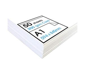 Artway Studio - Cartulina Blanca A1 - Ideal para presentación, exposición, montaje y cartulina - 300gsm - A1 (50 Hojas)