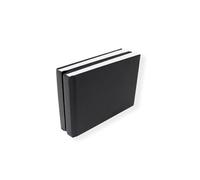 Artway Studio - Cuaderno de bocetos A6, horizontal, 100 caras/50 páginas de papel de cartucho de 170 g/m², tapa dura negra (paquete doble)