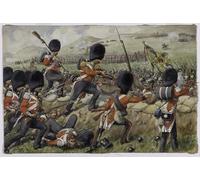 ARTXLXXBN Famoso Lienzo Imagen Art Cuadro Lienzo il fuciliere scozzese ora guardie scozzesi nella battaglia di Alma di Richard Simkin para la Decoración del Hogar de la Oficina 60x90cm