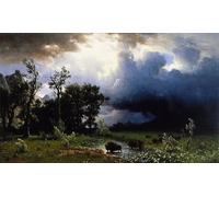 ARTXLXXBN Famoso Lienzo Imagen Art Cuadro Lienzo Sulle tracce della tempesta imminente di Albert Bierstadt para la Decoración del Hogar de la Oficina 60x90cm