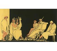 ARTXLXXBN Famoso Lienzo Imagen Art Cuadro Lienzo Ulisse piange al canto di Demodocus di John Flaxman para la Decoración del Hogar de la Oficina 60x90cm