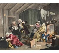 ARTXLXXBN Famoso Murales Pared Lienzos De Animales a Harlot's Progress Tavola V di William Hogarth para la Decoración del Hogar del Dormitorio 60x90cm