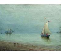ARTXLXXBN Famoso Murales Pared Lienzos De Animales Barca a vela nel porto Lev Feliksovich Lagorio para la Decoración del Hogar del Dormitorio 60x90cm