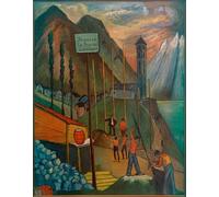 ARTXLXXBN Famoso Murales Pared Lienzos De Animales il nuovo edificio di Marianne Von Werefkin para la Decoración del Hogar del Dormitorio 60x90cm