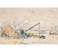 ARTXLXXBN Famoso Murales Pared Lienzos De Animales il ponte Mirabeau. Sandbunk di Paul Signac para la Decoración del Hogar del Dormitorio 60x90cm