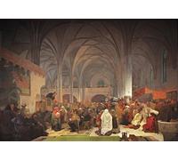 ARTXLXXBN Famoso Pinturas Murales Cuadros Abstractos Cardo de Huelga. Cardo de las Arennas de Alphonse Mucha para Decoración de Paredes 60x90cm