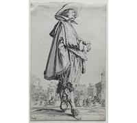ARTXLXXBN Famoso Pinturas Murales Cuadros Abstractos Gentiluomo in piedi di profilo con le mani giunte di Jacques Callot para Decoración de Paredes 60x90cm