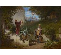 ARTXLXXBN Famoso Pinturas Murales Cuadros Abstractos gli amici della gioventù di Carl Spitzweg para Decoración de Paredes 60x90cm