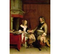 ARTXLXXBN Famoso Pinturas Murales Cuadros Abstractos il soldato gentiluomo di Gerard Ter Borch para Decoración de Paredes 60x90cm