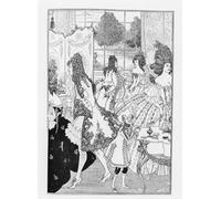 ARTXLXXBN Famoso Pinturas Murales Cuadros Abstractos Illustrazione per Lo stupro della serratura di Aubrey Beardsley para Decoración de Paredes 60x90cm