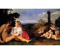ARTXLXXBN Famoso Pinturas Murales Cuadros Abstractos le tre età uomo Tiziano para Decoración de Paredes 60x90cm