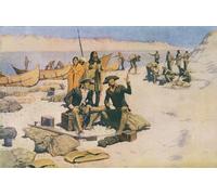 ARTXLXXBN Famoso Pinturas Murales Cuadros Abstractos Lewis e Clark alla foce del fiume di Frederic Remington para Decoración de Paredes 60x90cm