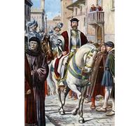 ARTXLXXBN Famoso Pinturas Murales Cuadros Abstractos Ritratto di Cosimo I di Toscana che circola per le strade di Firenze di Tancredi Scarpelli para Decoración de Paredes 60x90cm