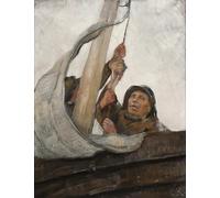 ARTXLXXBN Famoso Pinturas Murales Cuadros Abstractos Salpare di Christian Krohg para Decoración de Paredes 60x90cm