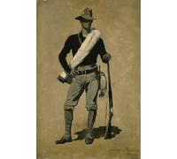 ARTXLXXBN Famoso Pinturas Murales Cuadros Abstractos Soldato americano Guerra di Spagna di Frederic Remington para Decoración de Paredes 60x90cm