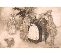 ARTXLXXBN Famoso Pinturas Murales Cuadros Abstractos Tutti rimasero stupiti scena di Arthur Rackham para Decoración de Paredes 60x90cm