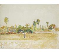 ARTXLXXBN Famoso PóSter Arte Pared Moderno Pintura Studio del frutteto a Eragny-sur-epte visto dalla casa di Camille Pissarro para Decoraciones del Hogar 60x90cm