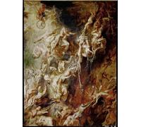 ARTXLXXBN Famoso PóSter De Lienzo CláSicas Poster la Caduta dell'Inferno dei Dannati di Peter Paul Rubens para la Decoración de la Sala de Estar 60x90cm