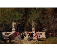 ARTXLXXBN Famoso PóSter De Lienzo CláSicas Poster la festa in giardino di Ferdinand Heilbuth para la Decoración de la Sala de Estar 60x90cm
