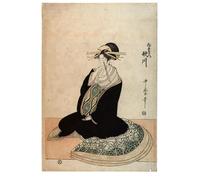 ARTXLXXBN Famoso PóSter De Lienzo CláSicas Poster L'uomo e la donna sotto l'ombrello di Kitagawa Utamaro para la Decoración de la Sala de Estar 60x90cm