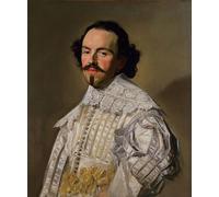 ARTXLXXBN Famoso PóSter De Lienzo CláSicas Poster Ritratto di un cavaliere in bianco di Frans Hals para la Decoración de la Sala de Estar 60x90cm