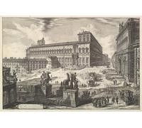 ARTXLXXBN Famoso PóSter De Lienzo CláSicas Poster Veduta della Piazza Di Monte Cavallo Vedute romane di Battista Piranesi para la Decoración de la Sala de Estar 60x90cm