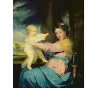 ARTXLXXBN Lienzo Imagen Art Cuadro Lienzo Ritratto di Caroline Duchessa di Marlborough con sua figlia Lady Caroline Spencer di Joshua Reynolds para la Decoración del Hogar de la Oficina 60x90cm