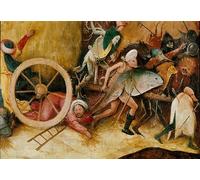 ARTXLXXBN Lienzo Imagen Art Cuadro Lienzo The Haywain Withs Closed Mostra Everyman che percorre il sentiero della vita di Hieronymus Boske para la Decoración del Hogar de la Oficina 60x90cm