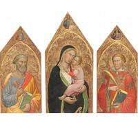 ARTXLXXBN Lienzo Imagen Art La Signora e il Bambino con la benedizione di Cristo e i santi Pietro Jiamess Abate maggiore e un santo diacono para la Decoración del Hogar de la Oficina 60x90cm