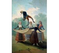 ARTXLXXBN Murales Pared Lienzos De Animales Burattino di giovani donne che lancia in aria con un panno una bambola di pezza di Francisco De Goya para la Decoración del Hogar del Dormitorio 60x90cm