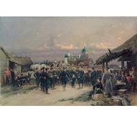 ARTXLXXBN Murales Pared Lienzos De Animales Coro del quarto battaglione di fanteria a Tsarskoe Selo di Jean Baptiste Edouard Dettagli para la Decoración del Hogar del Dormitorio 60x90cm