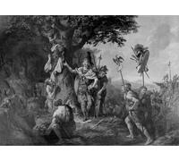 ARTXLXXBN Murales Pared Lienzos De Animales Hermann festeggia dopo la battaglia nella foresta di Teutoburgo di Johann Heinrich Wilhelm Tischbein para la Decoración del Hogar del Dormitorio 60x90cm