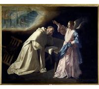 ARTXLXXBN Murales Pared Lienzos De Animales la visione di san Pietro Nolasque dopo aver avuto una visione della Vergine in di Francisco De Zurbaran para la Decoración del Hogar del Dormitorio 60x90cm