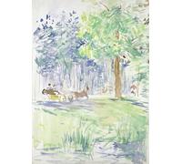 ARTXLXXBN Pinturas Famosas Lienzo Imagen Art Cuadro Lienzo Cavallo e carrozza su una strada boschiva di Berthe Morisot para la Decoración del Hogar de la Oficina 60x90cm