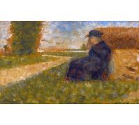 ARTXLXXBN Pinturas Famosas Lienzo Imagen Art Cuadro Lienzo Figura massiccia in un paesaggio a Barbizon di Georges Seurat para la Decoración del Hogar de la Oficina 60x90cm