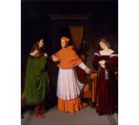 ARTXLXXBN Pinturas Famosas Lienzo Imagen Art Cuadro Lienzo il fidanzamento di Raffaello e la nipote del cardinale Bibbiena di Jean Auguste Ingres para la Decoración del Hogar de la Oficina 60x90cm