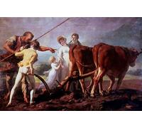 ARTXLXXBN Pinturas Famosas Lienzo Imagen Art Cuadro Lienzo la lezione di aratura di Vincent para la Decoración del Hogar de la Oficina 60x90cm