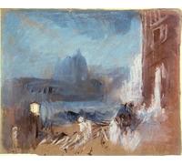 ARTXLXXBN Pinturas Famosas Lienzo Imagen Art Cuadro Lienzo la Santa Maria della Salute di notte di Mallord William Turner para la Decoración del Hogar de la Oficina 60x90cm