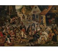 ARTXLXXBN Pinturas Famosas Lienzo Imagen Art Cuadro Lienzo le Opere di Misericordia di Pieter Brueghel il Giovane para la Decoración del Hogar de la Oficina 60x90cm