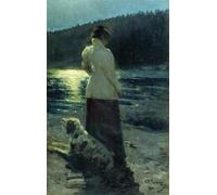 ARTXLXXBN Pinturas Famosas Lienzo Imagen Art Cuadro Lienzo Notte al chiaro di luna di Il'ya Repin para la Decoración del Hogar de la Oficina 60x90cm