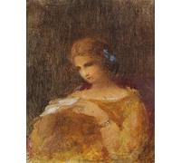 ARTXLXXBN Pinturas Famosas Lienzo Imagen Art Cuadro Lienzo Ritratto di una donna che legge di Jean Louis Hamon para la Decoración del Hogar de la Oficina 60x90cm