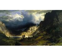 ARTXLXXBN Pinturas Famosas Lienzo Imagen Art Cuadro Lienzo Una tempesta in montagna di Albert Bierstadt para la Decoración del Hogar de la Oficina 60x90cm