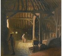 ARTXLXXBN Pinturas Famosas Murales Pared Lienzos De Animales Il fienile della fattoria dei cervi di Sir George Clausen para la Decoración del Hogar del Dormitorio 60x90cm