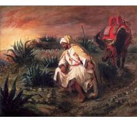 ARTXLXXBN Pinturas Famosas Murales Pared Lienzos De Animales L'arabo alla tomba di Ferdinandeugene Delacroix para la Decoración del Hogar del Dormitorio 60x90cm
