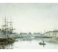 ARTXLXXBN Pinturas Famosas Murales Pared Lienzos De Animales Le Havre Le Bassin du Commerce di Eugene Louis Boudin para la Decoración del Hogar del Dormitorio 60x90cm